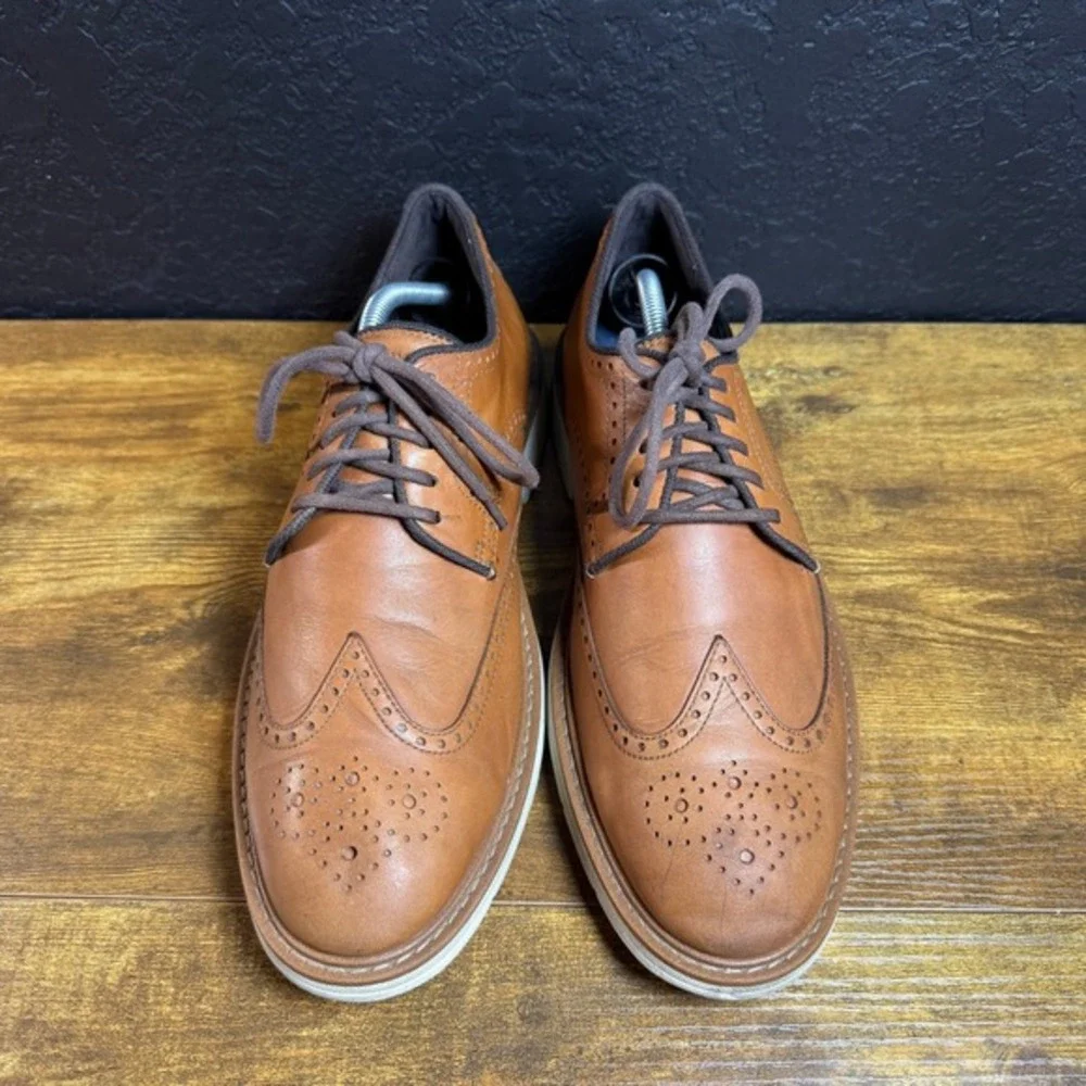 Cole‎ Haan Grand Series C34120 Tan Leather Wingtip Oxford Mens 10M